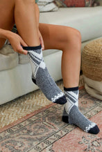 Faux Mohair Diamond Pattern Socks - Camel