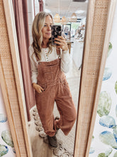 Cider Lane Terra Cotta Corduroy Barrel Overalls