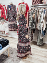 Midnight Garden Border Print Maxi Dress - Midnight Navy