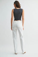 Elise Mid Rise Stovepipe Straight Leg Jean - Off White