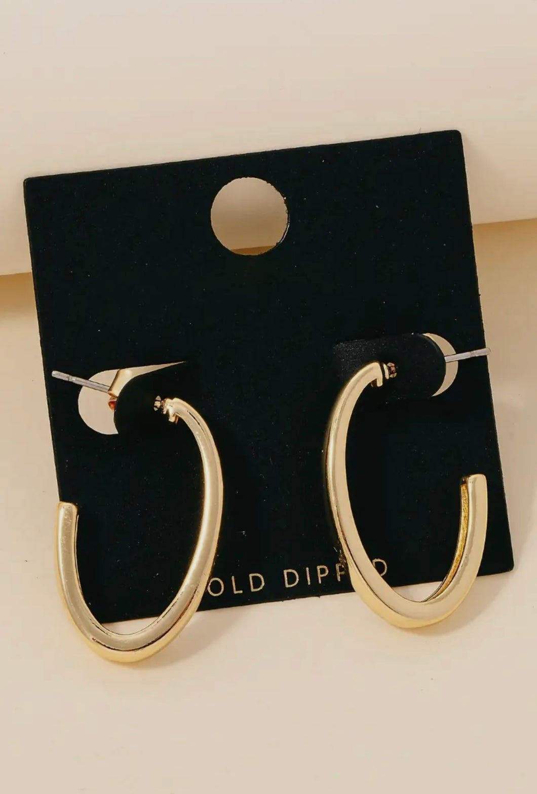 Gold Dipped Oval Hoop Earrings