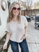 Boho Crochet Short Sleeve Top - Light Coral