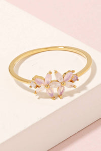 Double Flower Delicate Ring - Gold