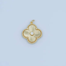 24K Gold Filled 20mm CZ Clover Charm Bar