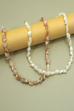 Iridescent Mother-of-Pearl Shell Nugget Necklaces - Brown