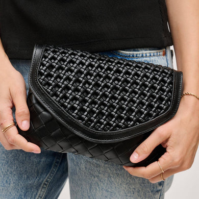 Emma Woven Crossbody - Black