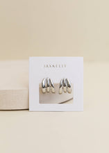 Silver Three Hoop Huggie - Earring