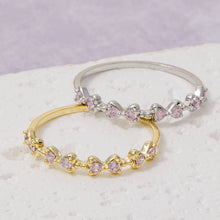 Cz Round Stone Pave Semi Eternity Band Ring: Gold