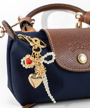 Multi Line Vintage Gothic Bag Charm - Gold