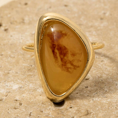 Ornate Resin Stone Ring - Adjustable