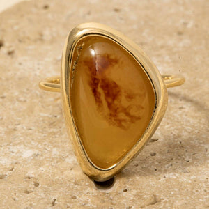 Ornate Resin Stone Ring - Adjustable