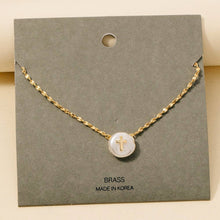 Cross On Pearl Pendant Chain Necklace