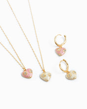 Romantic Daisy Flower Heart Necklace - Pink