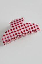 JUMBO STRIPE PLAID OVAL HAIR CLAW CLIPS | 40H1020: PLAID RED