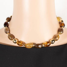 Marble Acrylic And Metallic Beaded Necklace