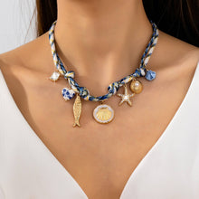 Rope Charm Necklace - Starfish & Seashells
