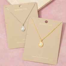 Gold Dipped Vintage Oval Opal Pendant Necklace - Gold