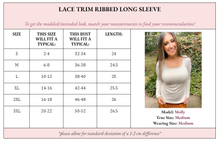 FINAL SALE Payton Peekaboo-Lace Long Sleeve Ribbed Henley - Pastel Purple