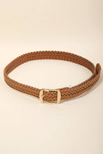Vegan Leather Braided Belt - White