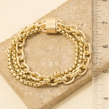 Assorted Chains Magnetic Lock Gold Plated Bracelet GOLD