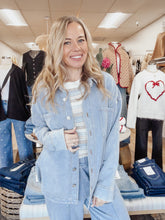 Skyline Acid Washed Collared Button Knit Shacket