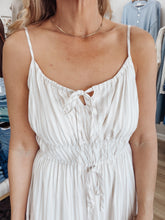 Golden Hour Taupe and White Cotton Dress
