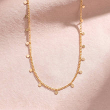 Dainty Mini Disc Charm Curb Chain Necklace: Gold