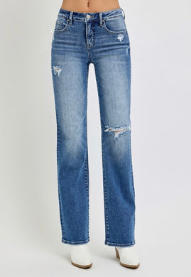 Avani High Rise Straight Leg Full Length Denim