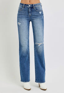 Avani High Rise Straight Leg Full Length Denim