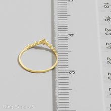 Gold Dipped Cz Tiara Crown Ring - Gold