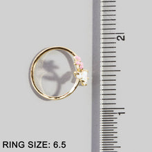 Enamel Flower Opal Branch Open Cuff Ring
