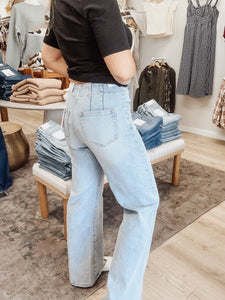 Mica High Rise Wide Leg Denim Jeans - Light Wash