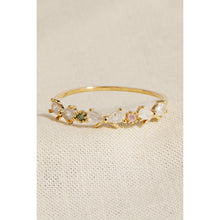 Teardrop Studded Delicate Ring - Gold