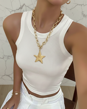 Large Hammered Star Necklace