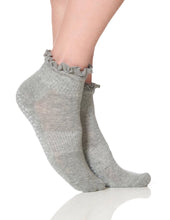 Lucky Honey Ruffle Grippy Sock Grey