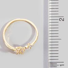 Double Cz Flower And Butterfly Open Band Ring: G