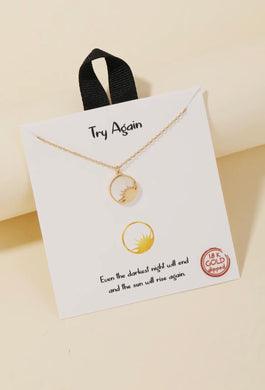 Try Again Pendant Necklace - Gold