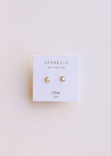 Simple Stud - White Opal- Gold Earrings