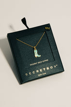 Secret Box Western Cowboy Boot Charm Necklace - Black
