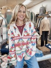 Foxridge Multicolor Print 3/4 Fleece Pullover - Pink Mix