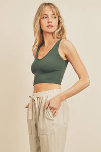 Sunkissed Staple Ribbed Knit Cropped Tank Top - White