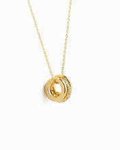 CZ Rondelle Charm Pendant Necklace -  Gold