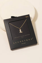 Secret Box Pave Western Cowboy Boot Pendant Necklace - Silver