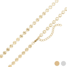 18K Gold PVD Stainless Steel Sunburst Chain Necklace: Stainless Steel Silver / 16+2"