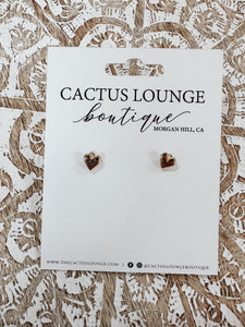 Puffy Heart Stud Earrings