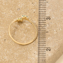 Gold Dipped Cz Flower Open Ring - Gold