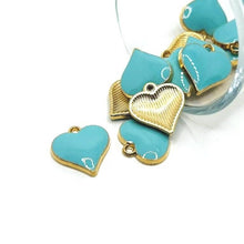 Blue Enamel Heart Charm Bar
