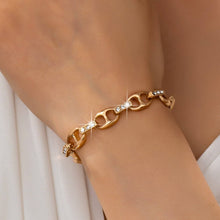 Sparkling Gold Link Chain Bracelet