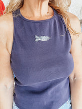 Salty Catch Racer Back Tank with Beading - Navy
