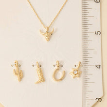Western Bull Head Swappable Pendant Necklace - Gold